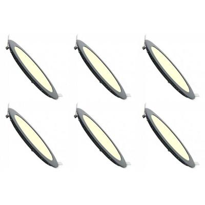 LED Downlight Set 6x - Rond 3W - Dimbaar 2700K - Mat Zwart Ø83mm