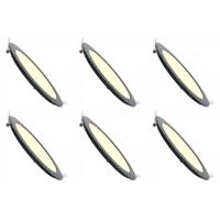 LED Downlight Set 6x - Rond 3W - Dimbaar 2700K - Mat Zwart Ø83mm - thumbnail