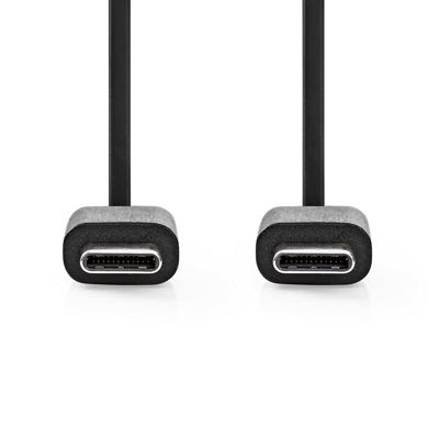 Nedis USB-Kabel | USB 2.0 | USB-C Male | USB-C Male | 60 W | 480 Mbps | Vernikkeld | 1.00 m | Rond | PVC | Zwart | Label - CCGL60700BK10