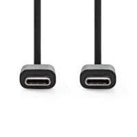Nedis USB-Kabel | USB 2.0 | USB-C Male | USB-C Male | 60 W | 480 Mbps | Vernikkeld | 1.00 m | Rond | PVC | Zwart | Label - CCGL60700BK10 - thumbnail