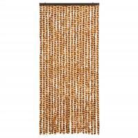 VidaXL Vliegengordijn 90x220 cm chenille oker en wit - thumbnail