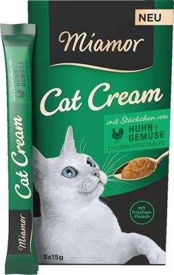 MIAMOR Cat Cream Chicken with vegetables - Kattensnoepje - 5x15g