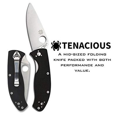 Spyderco Tenacious Zwart Mes Vastmes Zwart