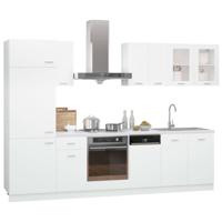 8-delige Keukenkastenset Lyon bewerkt hout wit - thumbnail