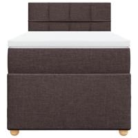 Boxspring met matras stof donkerbruin 120x200 cm - thumbnail
