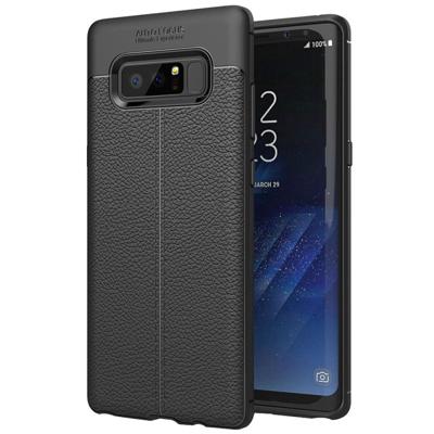 Voor Galaxy Note 8 Litchi textuur TPU beschermende rug dekken Case(Black)