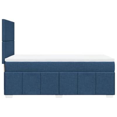 Boxspring met matras stof blauw 90x190 cm