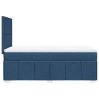 Boxspring met matras stof blauw 90x190 cm - thumbnail