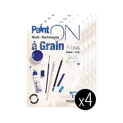 Tekenblk clairefontaine paint a4 korrel 20v 250gr | 4 stuks