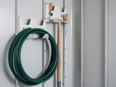 Biohort Neo 2B metalen tuinhuis enkele deur donkergrijs 236x236 cm- Plat dak- Metaal- Biohort