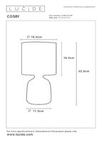 Lucide COSBY - Tafellamp - Ø 16,5 cm - 1xE14 - Grijs - thumbnail