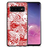 Mobiel Case Samsung Galaxy S10 Angel Skull Rood - thumbnail