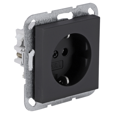 Gira E2 Contactdoos | Inbouw | 1-voudig | Zwart - 66.053.40