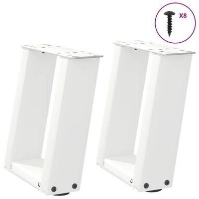 Salontafelpoten 2 st U-vormig 30x(30-31) cm staal wit