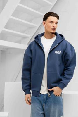 Equalité Societe 2.0 Oversized Full Zip Hoodie Heren Donkerblauw - Maat XS - Kleur: Donkerblauw | Soccerfanshop