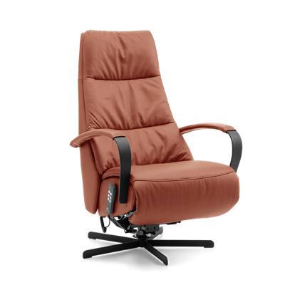 Relaxstoel E-100 Cognacbruin Stof Relaxstoel E-100 Cognacbruin Stof