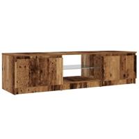 Tv-meubel met LED 140x40x35,5 cm bewerkt hout oud houtkleurig - thumbnail