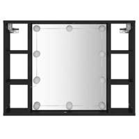 Spiegelkast met LED-verlichting 76x15x55 cm zwart - thumbnail