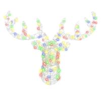 Hertenkop kleurrijk 60 cm Acryl - thumbnail