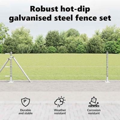 VidaXL Afrasteringspaal zilver 10 x 0,6 m (25 mm gaas) staal