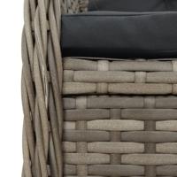 5-delige Tuinset met kussens poly rattan grijs - thumbnail