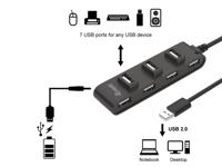 Equip 128957 7-port usb 2.0 hub, usb 2.0, usb 2.0, 480 mbit/s, black - thumbnail