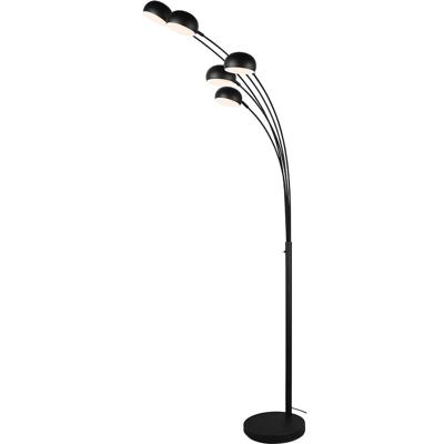 Mat Zwarte Vloerlamp met 5x E14 Fitting - Aluminium Design