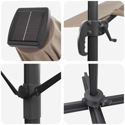 Parasol Taupe 286 x 285 x 270 cm Aluminium