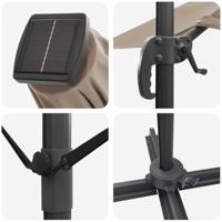 Parasol Taupe 286 x 285 x 270 cm Aluminium - thumbnail