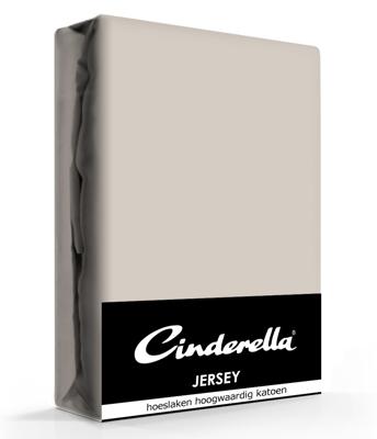 Cinderella hoeslaken jersey 200x210/220 taupe (tot 25cm)