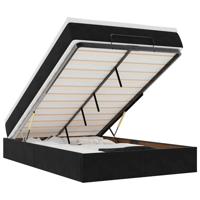 Ottoman bed met matras 120x200cm fluweel zwart - thumbnail