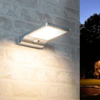 Solar wandlamp slim met 36 leds en bewegingsmelder zilver - thumbnail