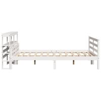 Bedframe met hoofdeinde zonder matras 140x200 cm wit - thumbnail