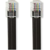 Telecomkabel | RJ12 (6P6C) Male - RJ12 (6P6C) Male | 1,00 m | Zwart - thumbnail