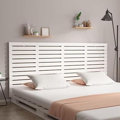 Hoofdbord wandmontage 166x3x91,5 cm massief grenenhout wit