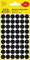 Etiket avery 3140 rond 12mm zwart 270st - thumbnail