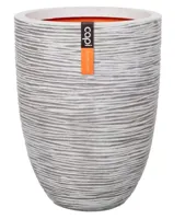 Capi Nature Rib NL vase laag 35x47cm bloempot ivoor - thumbnail