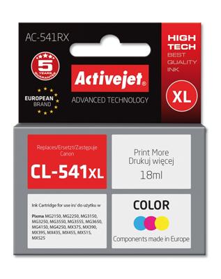 Activejet AC-541RX inkt (Canon CL-541XL vervanging; Premium; 18 ml; kleur)