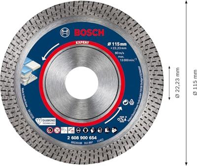 Bosch Accessories 2608900654 EXPERT HardCeramic Diamanten doorslijpschijf Diameter 115 mm Boordiameter 22.23 mm Steen, Beton, Baksteen, Tegels 1 stuk(s)
