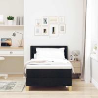 Boxspring bed met matras Zwart en Wit 90 x 200 cm Stof - thumbnail