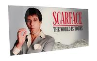 Scarface Glass Poster The World Is Yours (Grey Background) 60 x 30 cm - thumbnail