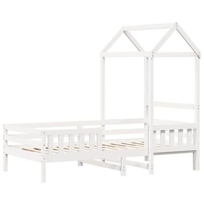 Bedframe met huisje massief grenenhout wit 75x190 cm