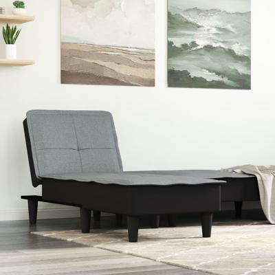 Chaise longue stof lichtgrijs