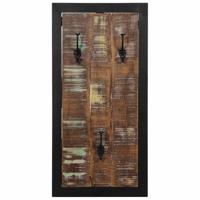 VidaXL Kapstok 40x2x80 cm massief gerecycled hout meerkleurig - thumbnail