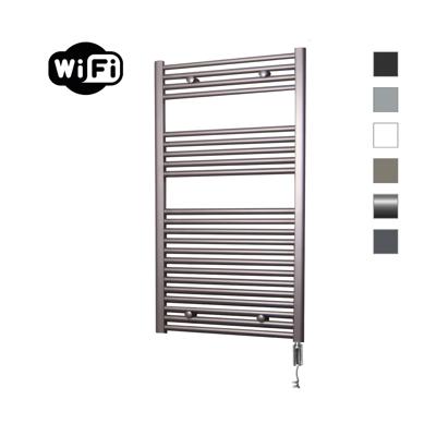 Elektrische Radiator Sanicare HWV Met Wifi 111,8x60 cm Inox Look 730W Met Thermostaat Chroom Rechtsonder Elektrische Radiator Sanicare HWV Met Wifi 111,8x60 cm Inox Look 730W Met Thermostaat Chroom Rechtsonder