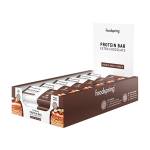 Foodspring Protein Bar Extra Chocolate Double Chocolate Cashew (12 x 45 g) Foodspring Protein Bar Extra Chocolate Double Chocolate Cashew (12 x 45 g)