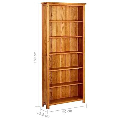 VidaXL Boekenkast met 6 schappen 80x22,5x180 cm massief eikenhout