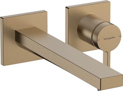Hansgrohe Tecturis E Eéngreeps wastafelkraan inbouw voor wandmontage met uitloop 22,5 cm, Brushed Bronze Hansgrohe Tecturis E Eéngreeps wastafelkraan inbouw voor wandmontage met uitloop 22,5 cm, Brushed Bronze