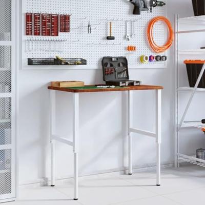 Werkbank rechthoek 100x60x(71,5-98) cm eikenhout donkerbruin