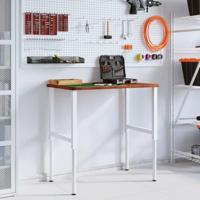 Werkbank rechthoek 100x60x(71,5-98) cm eikenhout donkerbruin - thumbnail